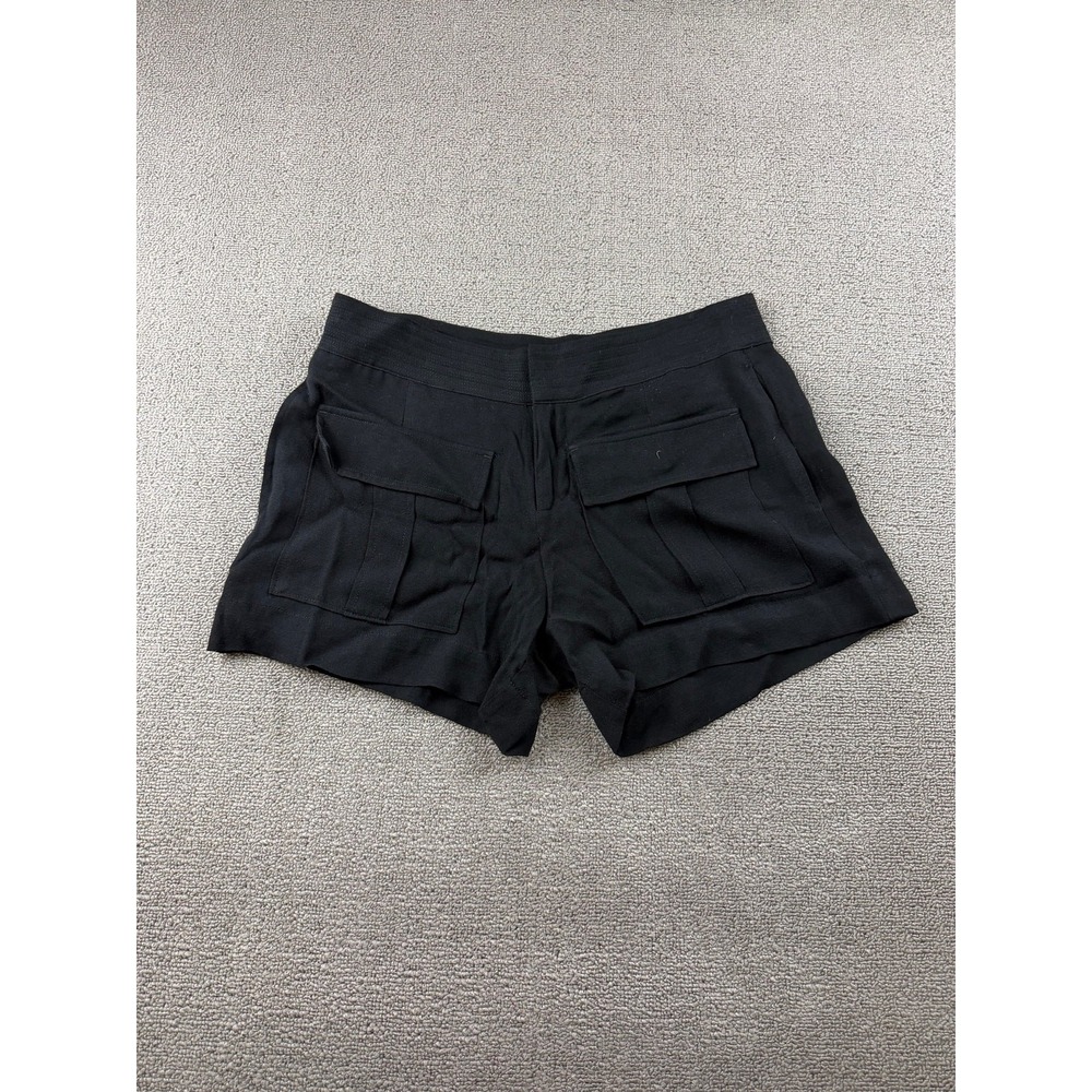 Joie Shorts Women 2 Black Regular Fit Solid Flat Front Pockets Resortwear Summer